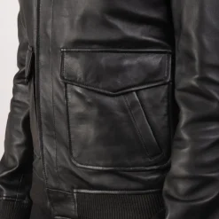 Coffmen Black A2 Leather Bomber Jacket