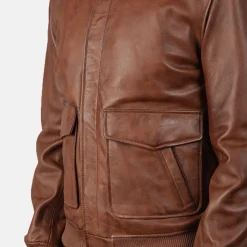 Coffmen Brown A2 Leather Bomber Jacket