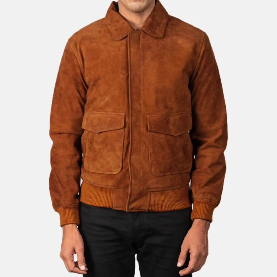 Coffmen Brown Suede A2 Bomber Jacket