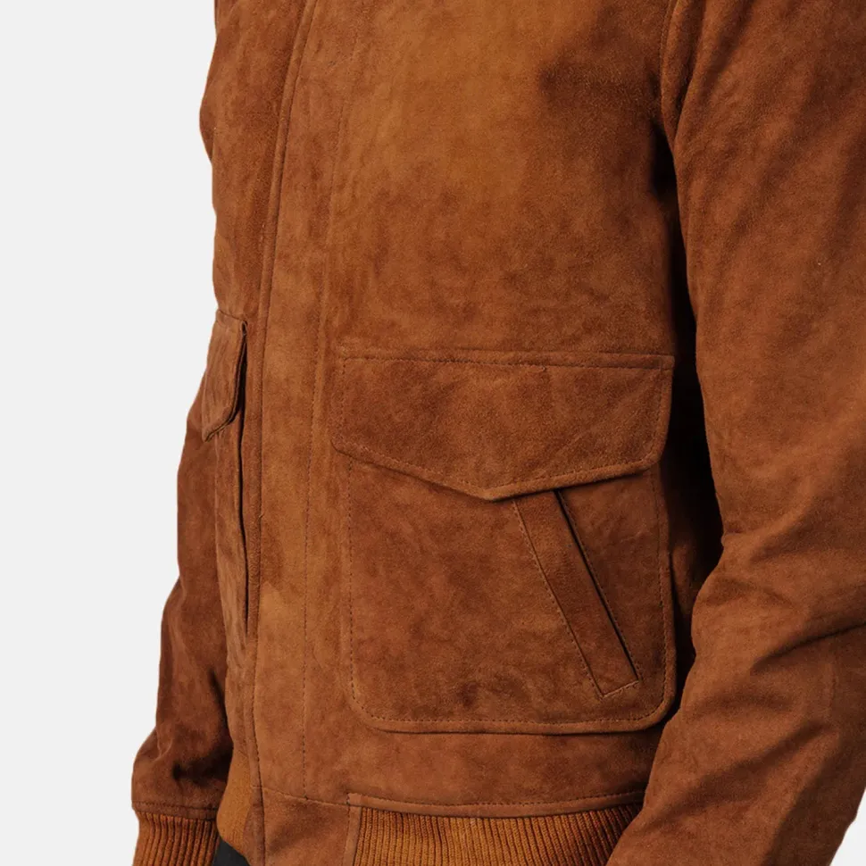 Coffmen Brown Suede A2 Bomber Jacket