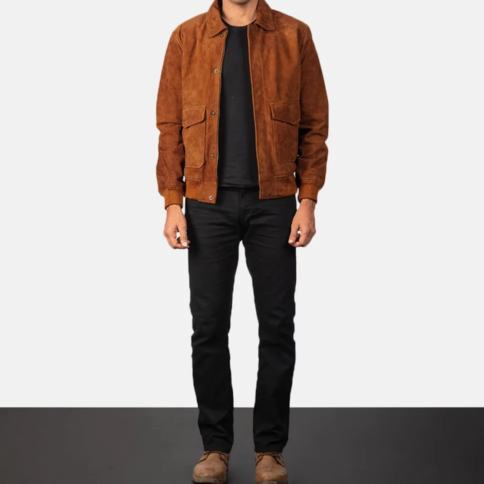 Coffmen Brown Suede A2 Bomber Jacket