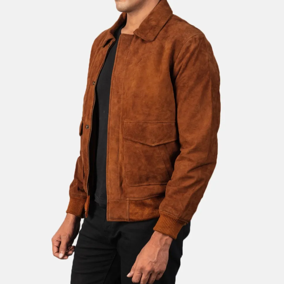Coffmen Brown Suede A2 Bomber Jacket