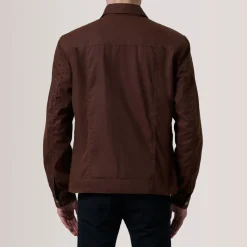 Colberto Brown Waxed Canvas Trucker Jacket
