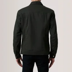 Colberto Olive Waxed Canvas Trucker Jacket