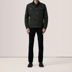 Colberto Olive Waxed Canvas Trucker Jacket