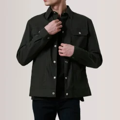 Colberto Olive Waxed Canvas Trucker Jacket