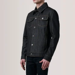 Conard Faded Black Denim Trucker Jacket