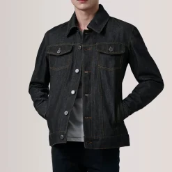Conard Faded Black Denim Trucker Jacket
