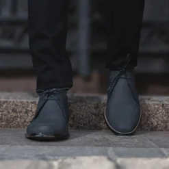 Corry Chukka Black Nubuck Leather Boots