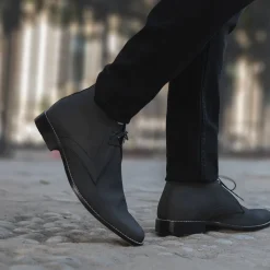 Corry Chukka Black Nubuck Leather Boots