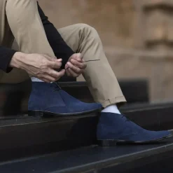 Corry Chukka Midnight Blue Suede Leather Boots