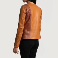 County Tan Overlap Leather Jacket