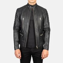 Damian Black Leather Biker Jacket