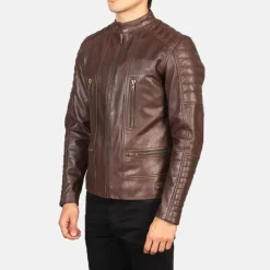 Damian Brown Leather Biker Jacket