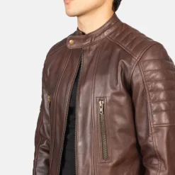 Damian Brown Leather Biker Jacket