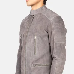 Damian Grey Suede Biker Jacket