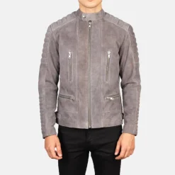 Damian Grey Suede Biker Jacket