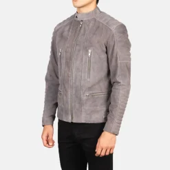 Damian Grey Suede Biker Jacket
