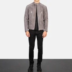 Damian Grey Suede Biker Jacket