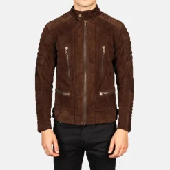 Damian Mocha Suede Biker Jacket