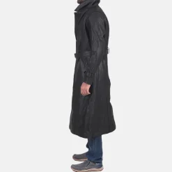 Daniel Black Leather Trench Coat