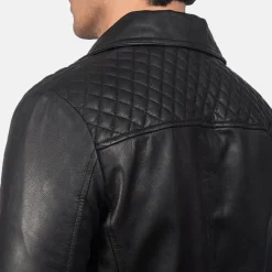Danny Quilted Black Leather Biker Jacket
