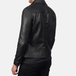 Danny Quilted Black Leather Biker Jacket
