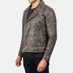 Danny Quilted Brown Leather Biker Jacket