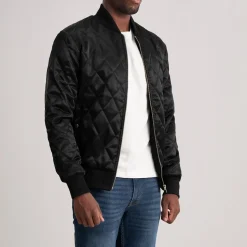 Danson Quilted Black Varsity Jacket