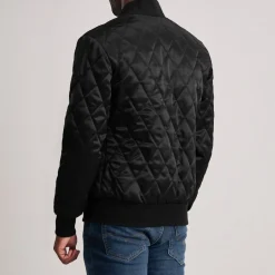 Danson Quilted Black Varsity Jacket