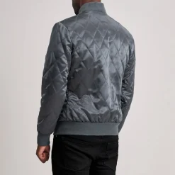 Danson Quilted Grey Varsity Jacket