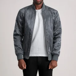 Danson Quilted Grey Varsity Jacket