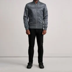 Danson Quilted Grey Varsity Jacket