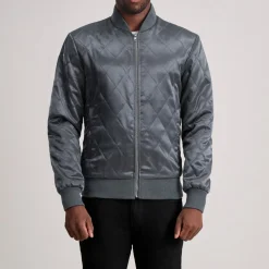 Danson Quilted Grey Varsity Jacket