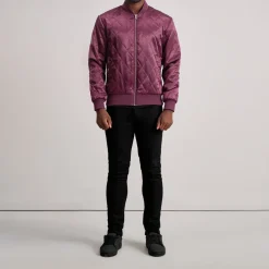 Danson Quilted Maroon Varsity Jacket