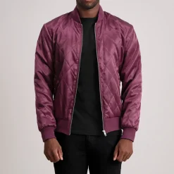Danson Quilted Maroon Varsity Jacket