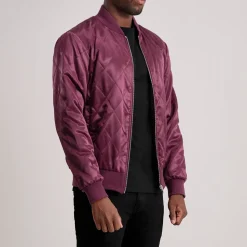 Danson Quilted Maroon Varsity Jacket