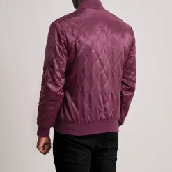 Danson Quilted Maroon Varsity Jacket