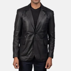 Daron Black Leather Blazer