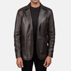 Daron Brown Leather Blazer