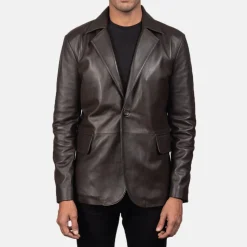 Daron Brown Leather Blazer