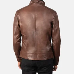 Darren Brown Leather Biker Jacket