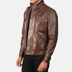 Darren Brown Leather Biker Jacket