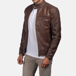 Dean Brown Leather Biker Jacket