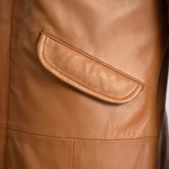 Delvin Tan Leather Parka