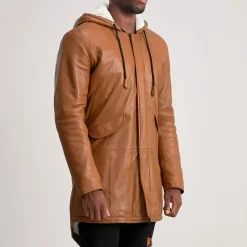 Delvin Tan Leather Parka