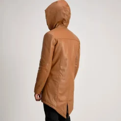 Delvin Tan Leather Parka