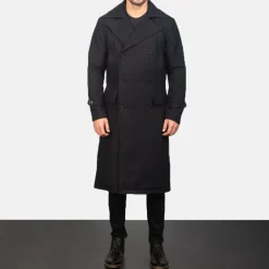 Detective Black Wool Coat