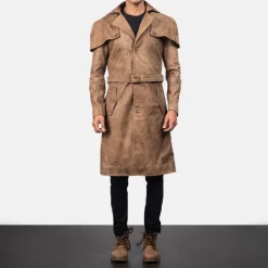 Deux Brown Leather Duster