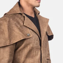 Deux Brown Leather Duster